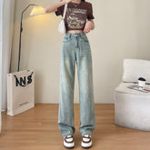 High-rise narrow-fit wide-leg jeans